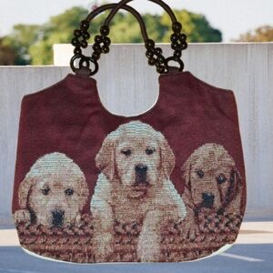 Cute Dog Print Tote Bag With Beaded Handles! New #shopping # Beach